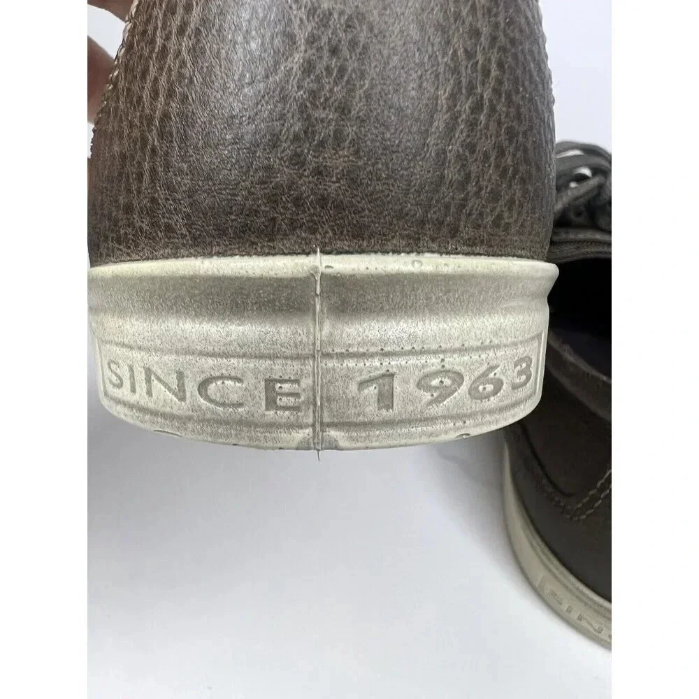Ecco Brown Leather Comfort Sneakers Distress Tan Outsoles Size Size 44 Casual